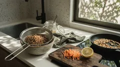 Ensalada de lentejas express con zanahoria y maní tostado: el aliño de limón que levanta el almuerzo